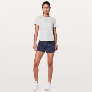 Lululemon Long Distance Short SleeveTiger Space Dye Black White Size 10